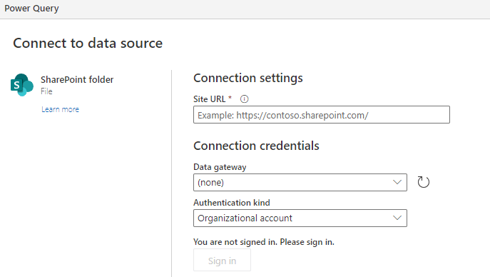 Connection Settings