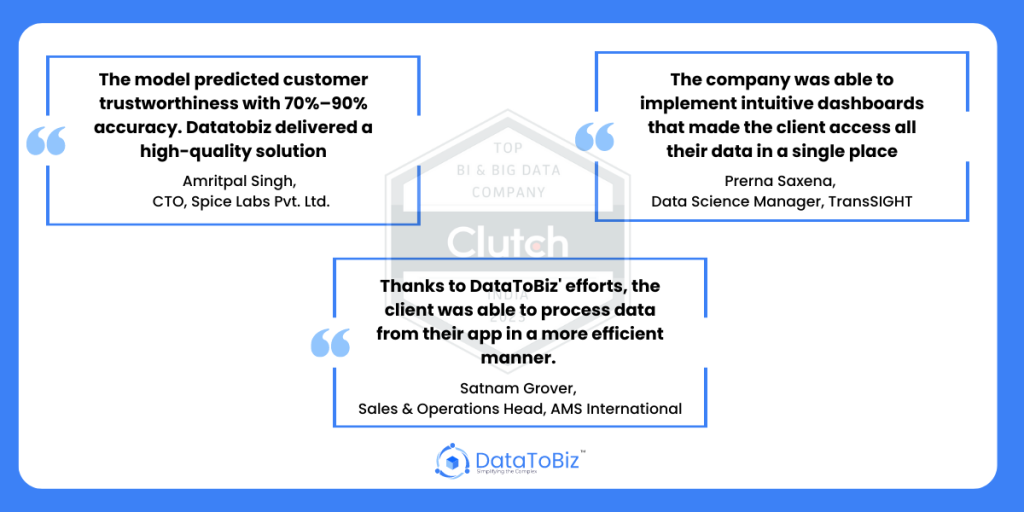 DataToBiz Customer Testimonials